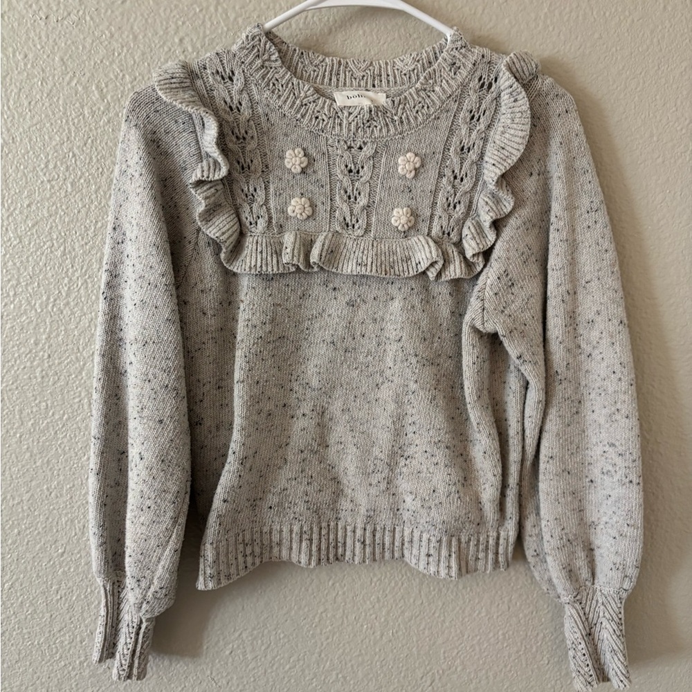 Bohme Cream Sweater with Floral Details